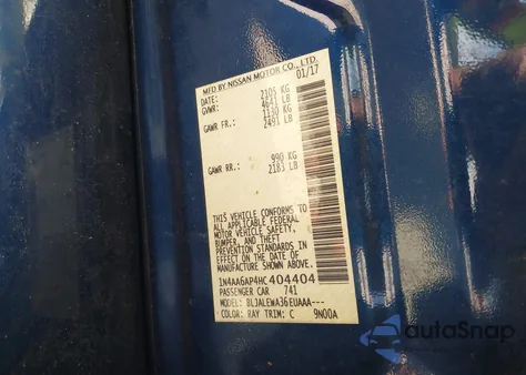 2017 Nissan Maxima 3.5 Sl from USA, damaged, VIN 1N4AA6AP4HC404404